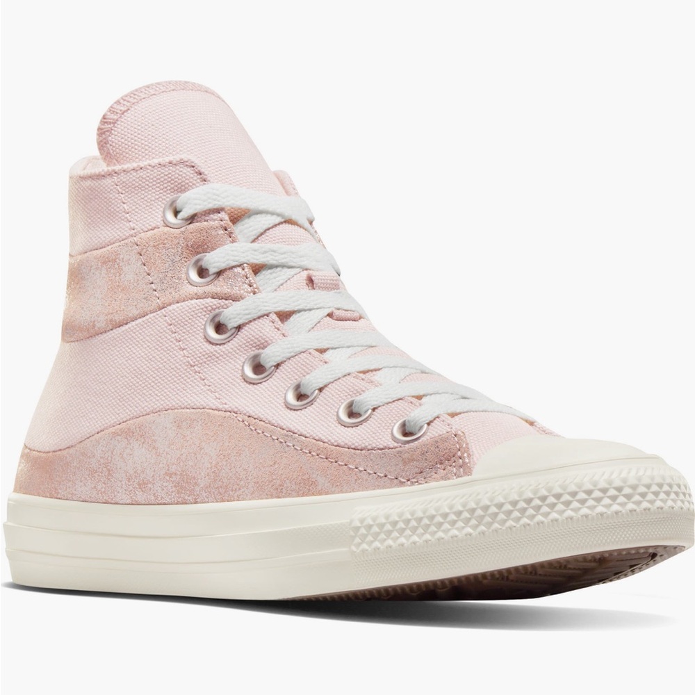 NEW Converse Chuck Taylor All Star Suede & Metallic Canvas High Top Sneakers, 8